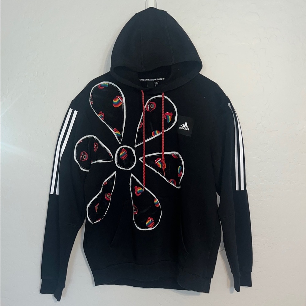 Adidas x The Rolling Stones Hoodie L Upcycled Hand Made